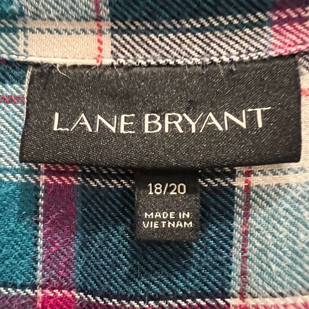 Lane Bryant Flannel 100% Rayon Long Sleeve Tunic Size 18/20 - Picture 7 of 11